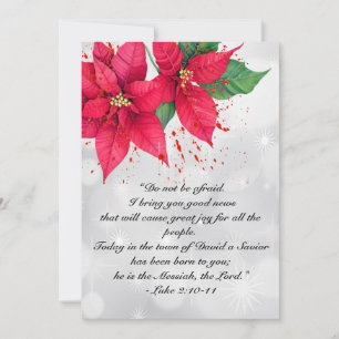 Luke 2 Beautiful Watercolor Poinsettia Floral Feiertagskarte
