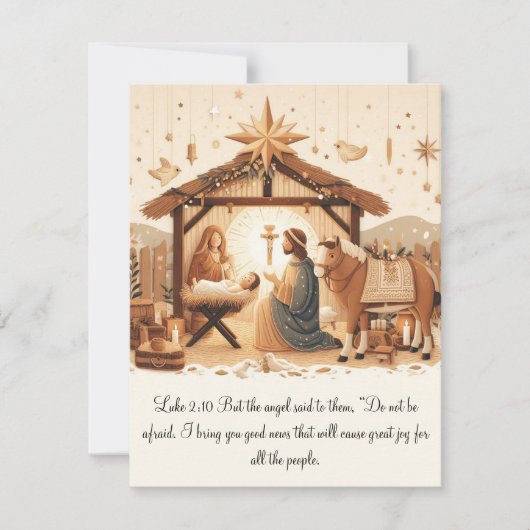 Luke 2 Mager Scene Flat Card (Schreib deine eigene Dankeskarte (Vorderseite)