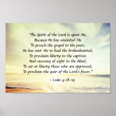 Luke 4:18-19, "Der Geist des Herrn ist auf mir" Poster (Vorne)