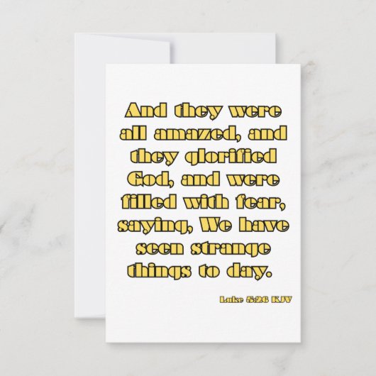 Luke 5:26 KJV Bibelschrift Begrüßung Karte (Vorderseite)