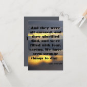 Luke 5:26 KJV Bibelschrift Pic Begrüßung Karte (Vorderseite/Rückseite Beispiel)