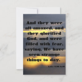 Luke 5:26 KJV Bibelschrift Pic Begrüßung Karte