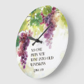 Luke 5:37 Neuer Wein in Alte Wineskins Bibelverse Große Wanduhr (Winkel)