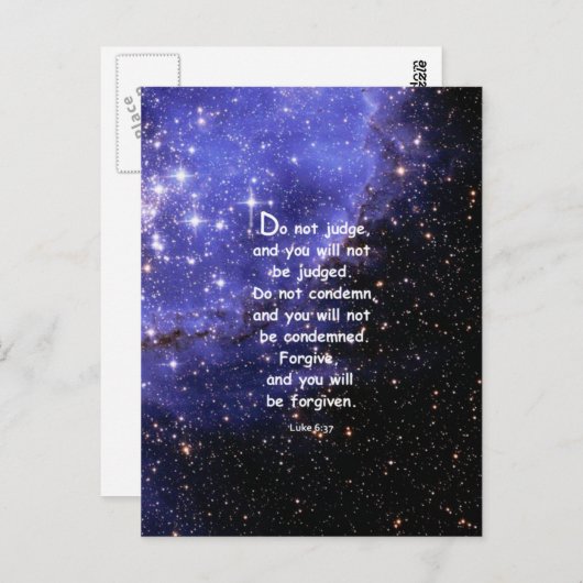 Luke 6:37 postkarte (Vorne/Hinten)