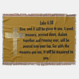 Luke 6:38 Bible Verse Glaube Hope Liebe Kreuz Art Decke