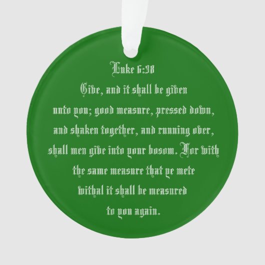 LUKE 6:38 ORNAMENT (Vorderseite)