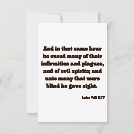 Luke 7:21 KJV Bibelschrift Gruß Karte (Vorderseite)