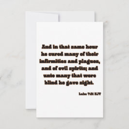 Luke 7:21 KJV Bibelschrift Gruß Karte