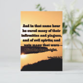 Luke 7:21 KJV Bibelschrift Pic Begrüßung Karte (Stehend Vorderseite)