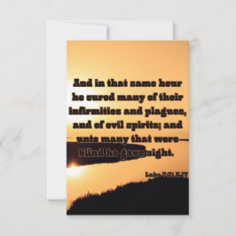 Luke 7:21 KJV Bibelschrift Pic Begrüßung Karte