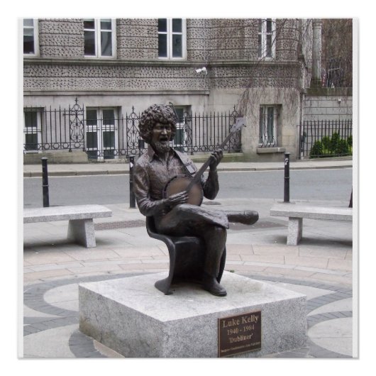 Luke Kelly Dubliners sculpture, Dublin Irland Poster (Vorderseite)