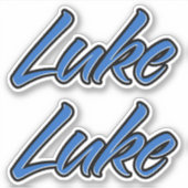Luke Name blue Aufkleber Sticker Stickerset (Vorderseite)