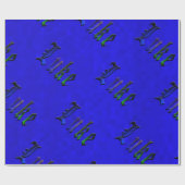 Luke Name Logo auf blau, Geschenkpapier (Flach)