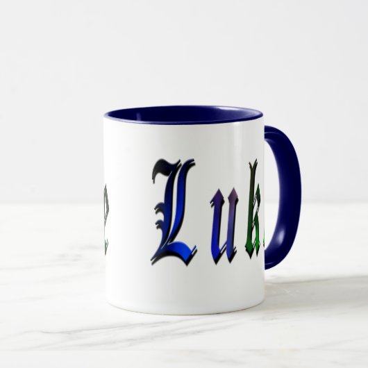 Luke, Name, Logo, Blue Ringer Combo Tasse. Tasse (VorderseiteRechts)