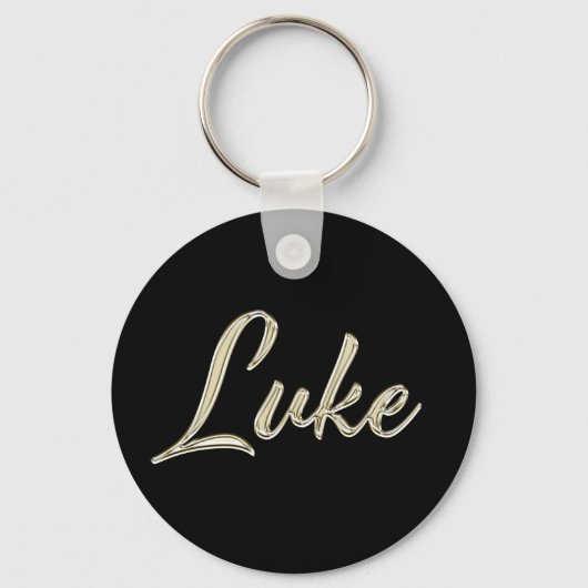 Luke Name Weißgold Button Schlüsselanhänger (Vorderseite)