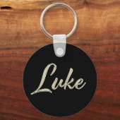 Luke Name Weißgold Button Schlüsselanhänger (Vorderseite)