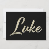Luke Name white gold Handwriting Karte (Vorderseite)