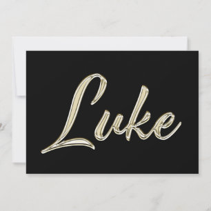 Luke Name white gold Handwriting Karte