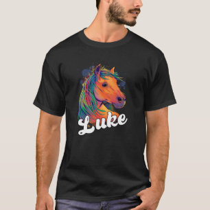 LUKE Niedlich Boy Name mit schönem Pferd T-Shirt