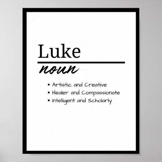 Luke, Personalisierte Bezeichnung für Junge Poster (Vorne)