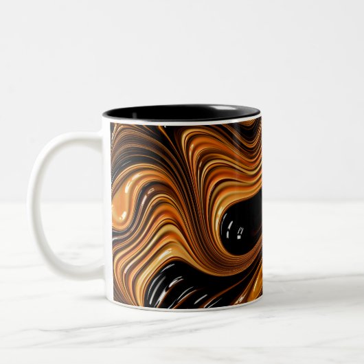 LUKE ~ POLIERT ÜBER ~ Fraktal-Muster ~ Vorlage Zweifarbige Tasse (Links)