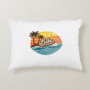 Luke Retro-Sonnenuntergangs-Name-Design Dekokissen