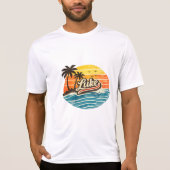 Luke Retro-Sonnenuntergangs-Name-Design T-Shirt (Vorderseite)