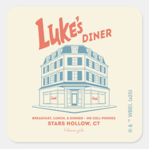 Luke’s Diner Stars Hollow Design Quadratischer Aufkleber