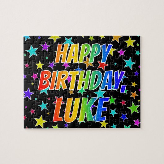 "LUKE" Vorname, Spaß "GLÜCKLICHER BIRTHTAG" Puzzle (Horizontal)