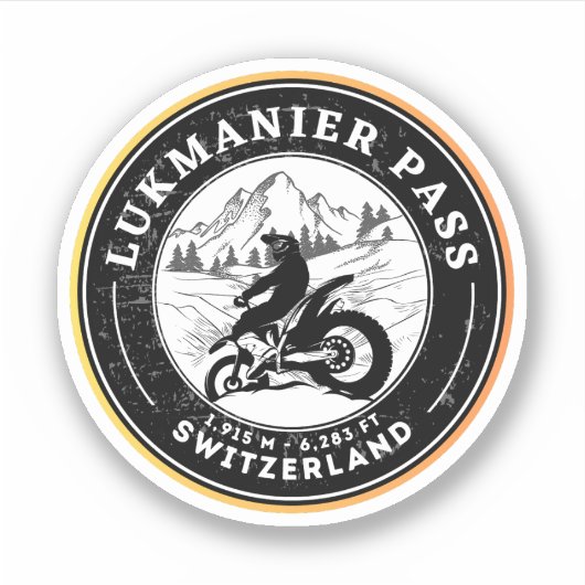 Lukmanier Pass - Schweizer Alpen Aufkleber (Vorderseite)