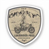 Lukmanier Pass - Schweizer Alpen - Motorradtour c Aufkleber (Vorderseite)