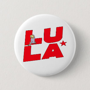 Lula Typografie Kunst - Brasilianischer Präsident Button