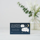 Lullaby Baby Duschkabine Navy Diaper Raffle Ticket Begleitkarte (Stehend Vorderseite)