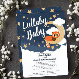 Lullaby Baby Red Panda Moon Babydusche per Mail Einladung