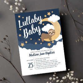 Lullaby Baby Sloth Moon Babydusche Einladung