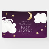 Lullaby Bunny Baby Dusche Lila Willkommen Banner (Horizontal)