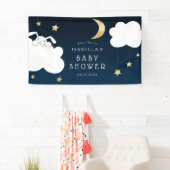 Lullaby Bunny Baby Dusche Navy Gold Willkommen Banner (Insitu)