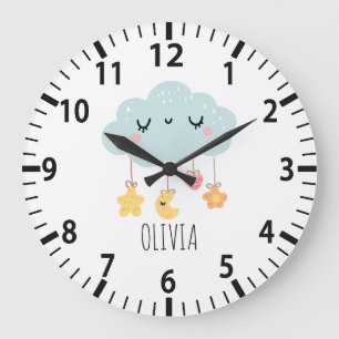Lullaby Cloud Boho Kinderzimmer Wall Clock Große Wanduhr