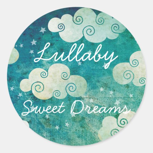 Lullaby Clouds Custom Stickers Labels (Vorderseite)