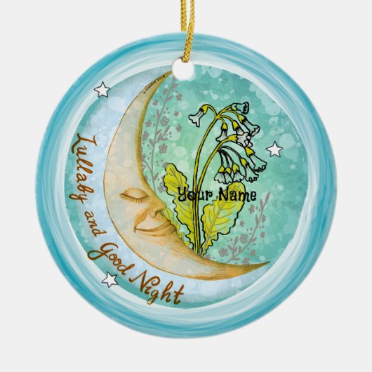 Lullaby Moon Baby-Ornament Keramik Ornament (Vorne)
