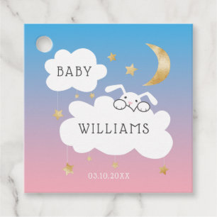Lullaby Thema Bunny Pink und Blue Gender Reveal Geschenkanhänger