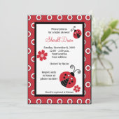 Lullabye Ladybug 12x18 Red Trendy Einladungen (Stehend Vorderseite)