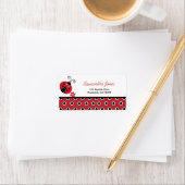 Lullabye Ladybug Trendy Red Dot Adressetikett (Insitu)