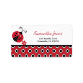 Lullabye Ladybug Trendy Red Dot Adressetikett (Vorne)