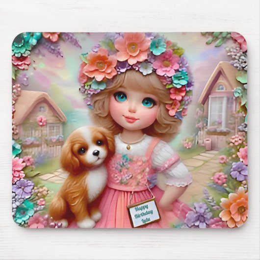 LULU ~ Blumengeburtstag Gruß ~ Mousepad (Vorne)