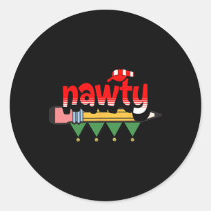 Lulu Darling Naughty oder Nice List Weihnachten Pa Runder Aufkleber