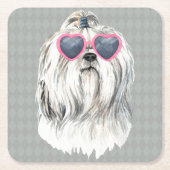 Lulu der Lhasa Rechteckiger Pappuntersetzer (Vorderseite)