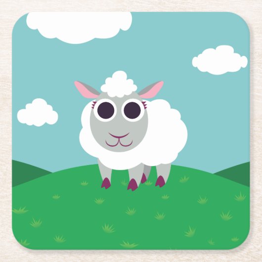 Lulu die Schafe Rechteckiger Pappuntersetzer (Vorderseite)