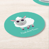 Lulu die Schafe Runder Pappuntersetzer (Angewinkelt)