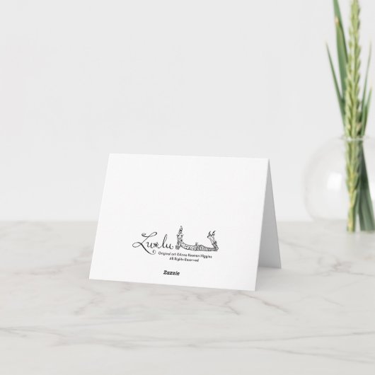 Lulu Notes / Bathtub 5.6 x 4 note card (Rückseite)